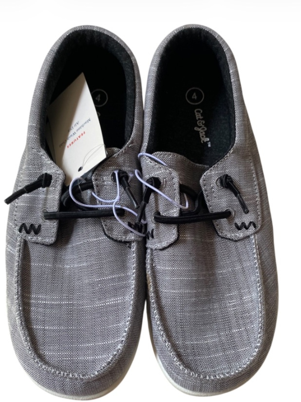 Cat & Jack Briar Gray Slip-Ons with Laces NWT Size 4